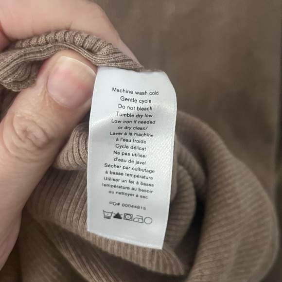 Rag & Bone Laila Long Sleeve Midi Sweater Dress Taupe Side Slit Zip Size Small - Picture 8 of 14